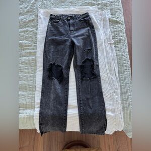 Distressed Black Jeans